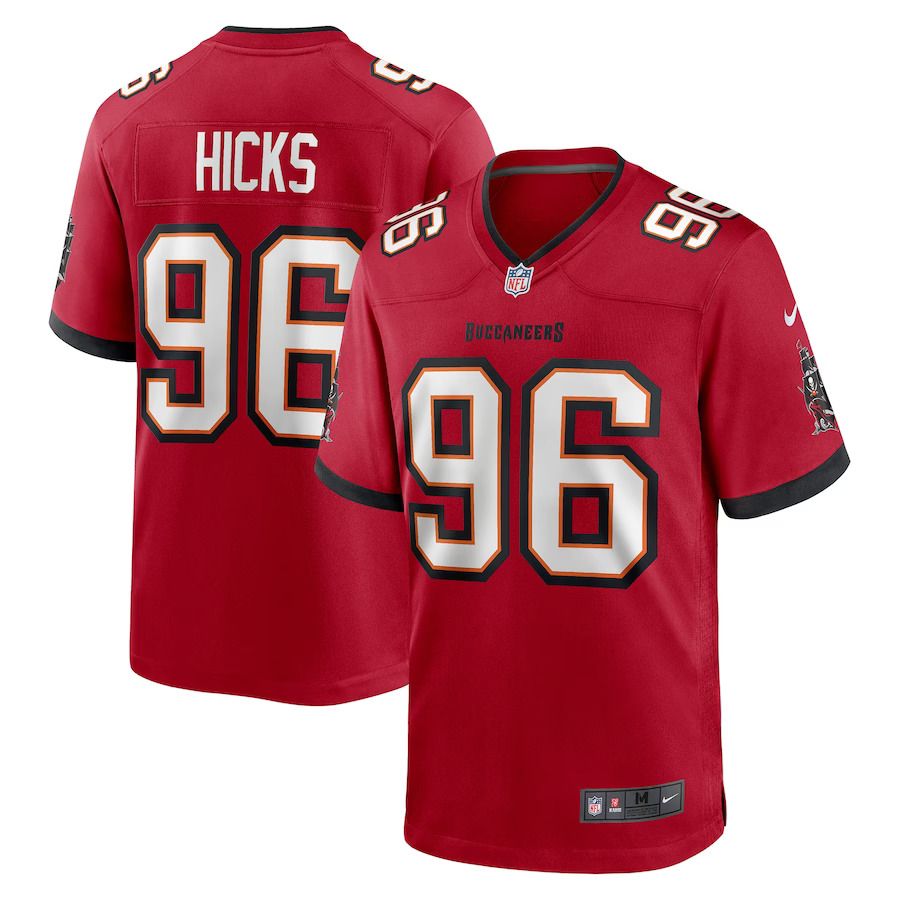 Men Tampa Bay Buccaneers #96 Akiem Hicks Nike Red Game Player NFL Jersey->customized nfl jersey->Custom Jersey